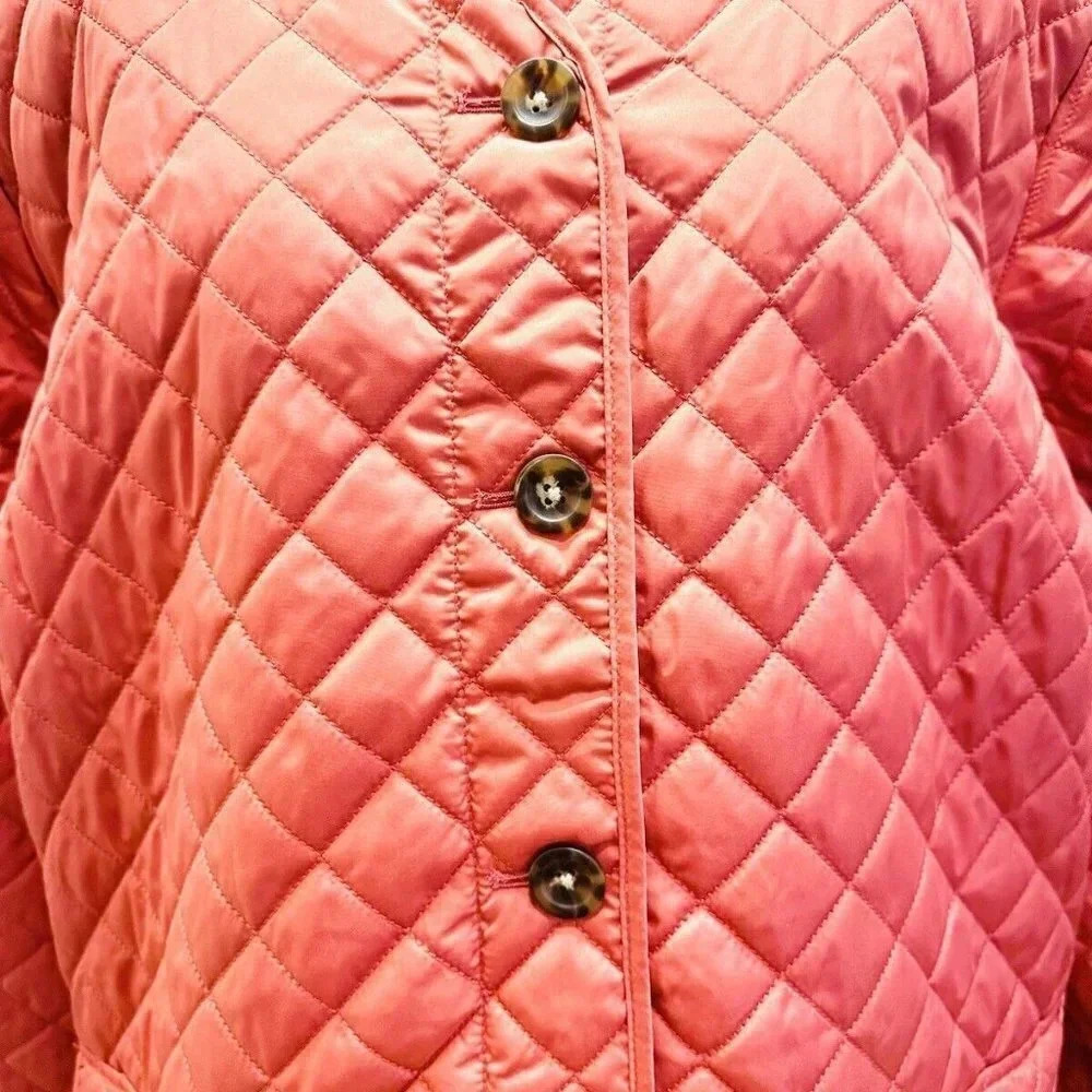 NWT CROFT & BARROW Women Button Down Quilted Orange Jacket Lightweight 2X - Picture 4 of 15
